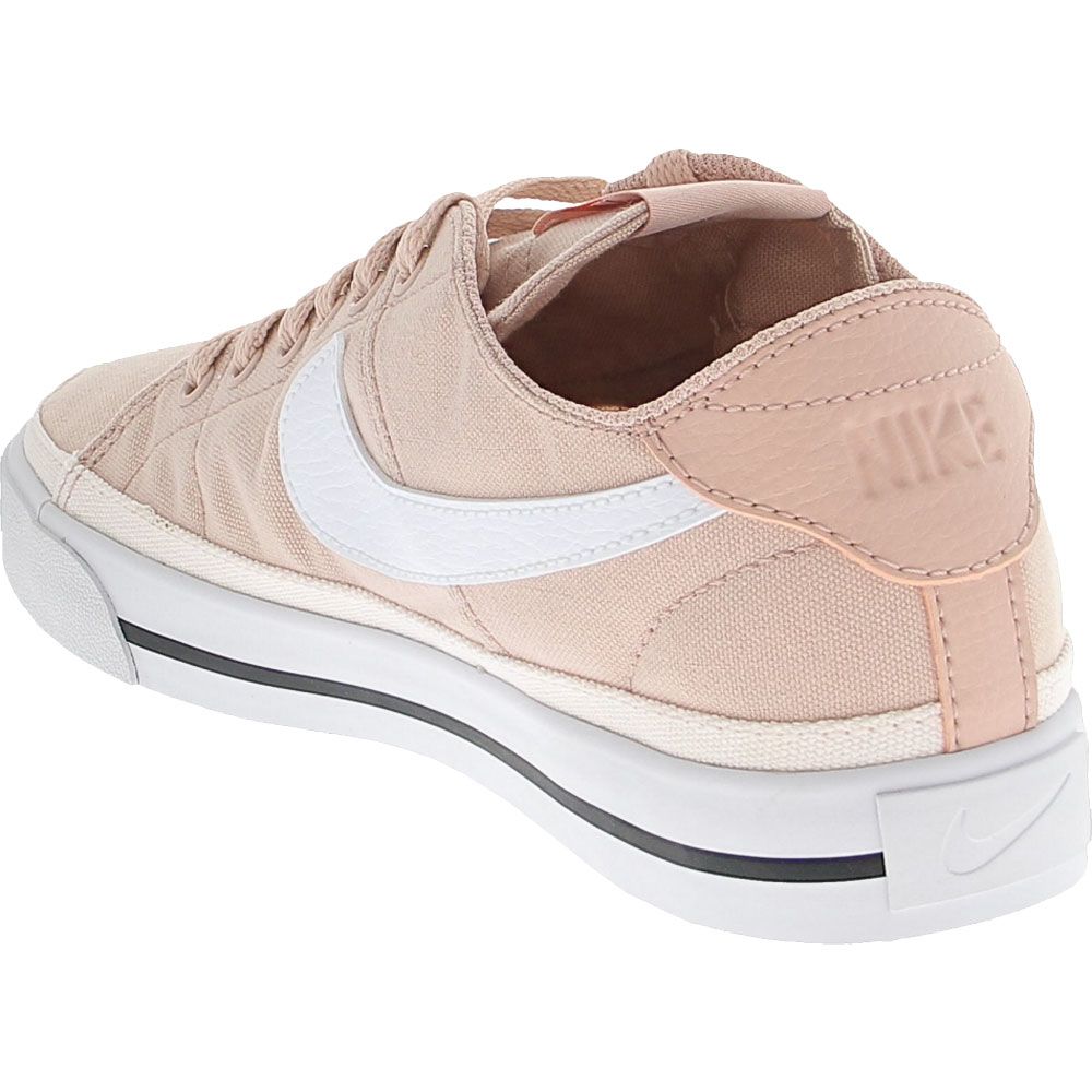 Nike Court Legacy Canvas Skate Shoes - Womens Pink White Back View