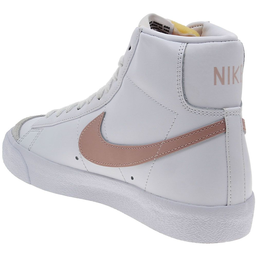 Nike Blazer Mid 77 Lifestyle Shoes - Womens White Pink Oxford Black Back View