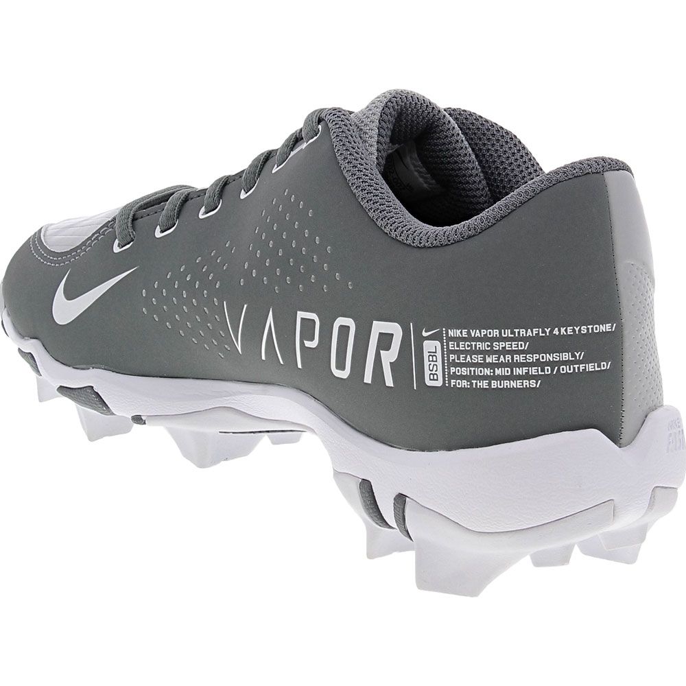 Nike Vapor Ultrafly 4 Keystone Boys Baseball Cleats Light Smoke Grey Dark Smoke Grey Back View