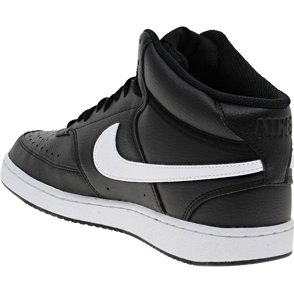 Nike Court Vision Mid Next Nature Mens Lifestyle Shoes Black Black White Back View
