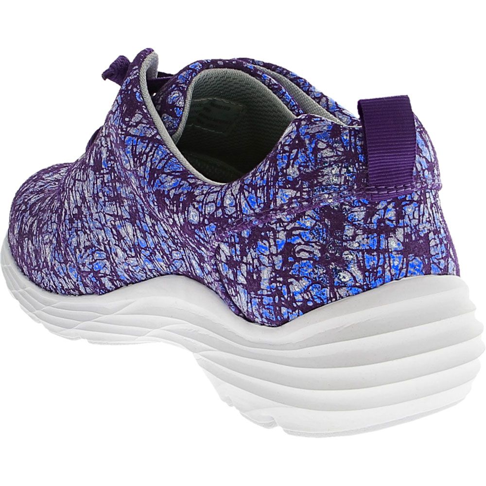 Nurse Mates Align Velocity Womens Slip On Casual Shoes Purple Metallic Crackle Back View