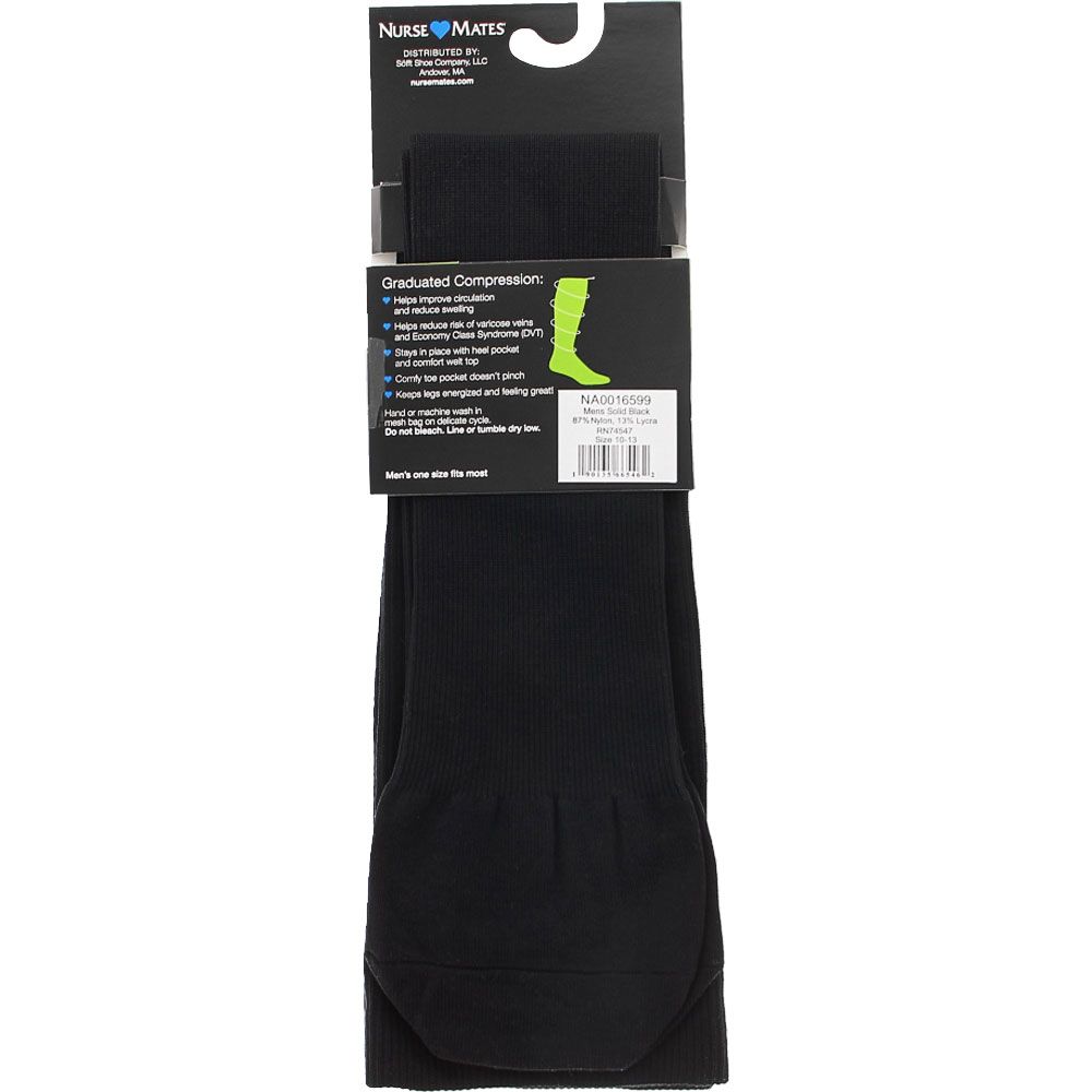 Nurse Mates Black Compression Socks - Mens Black View 3