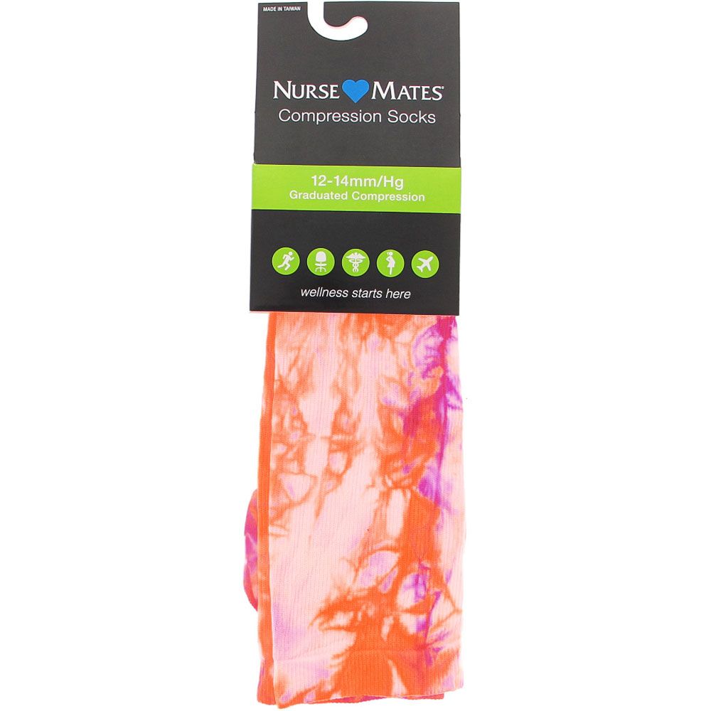 Nurse Mates Fuchsia Flame Compression Socks Fuschia Tie Dye View 2