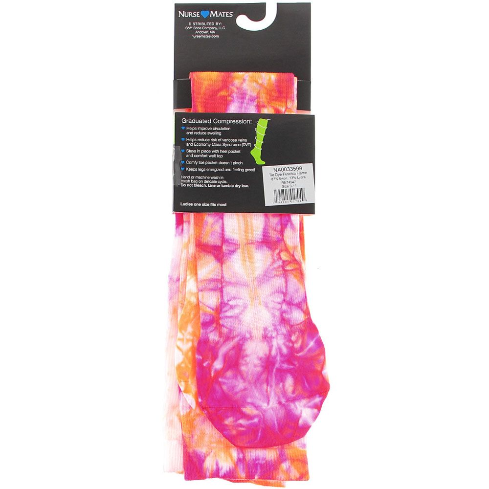 Nurse Mates Fuchsia Flame Compression Socks Fuschia Tie Dye View 3