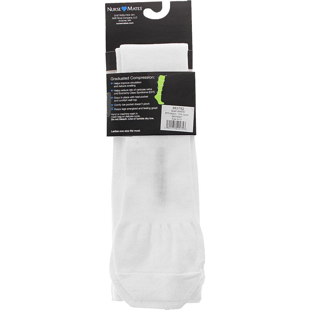 Nurse Mates Solid Compression Socks - Womens White View 3