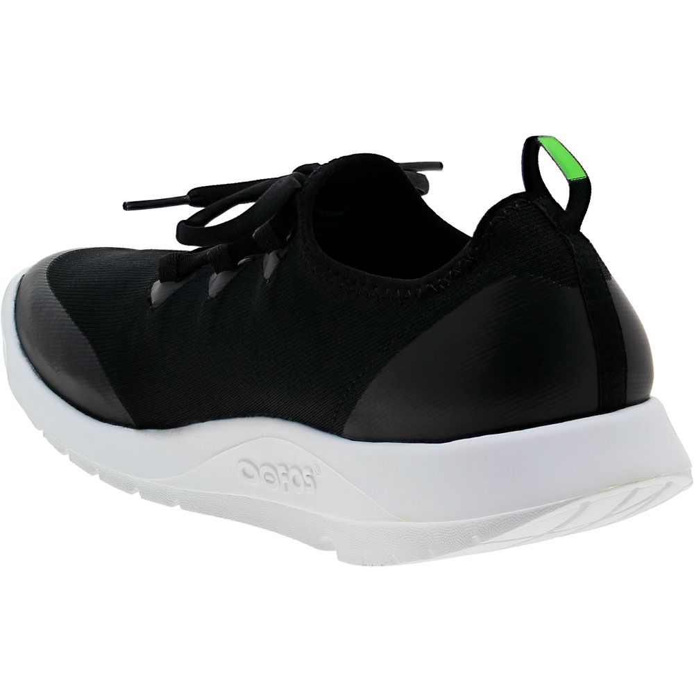 Oofos OOmg Sport LS Recovery Shoes - Mens Black White Back View