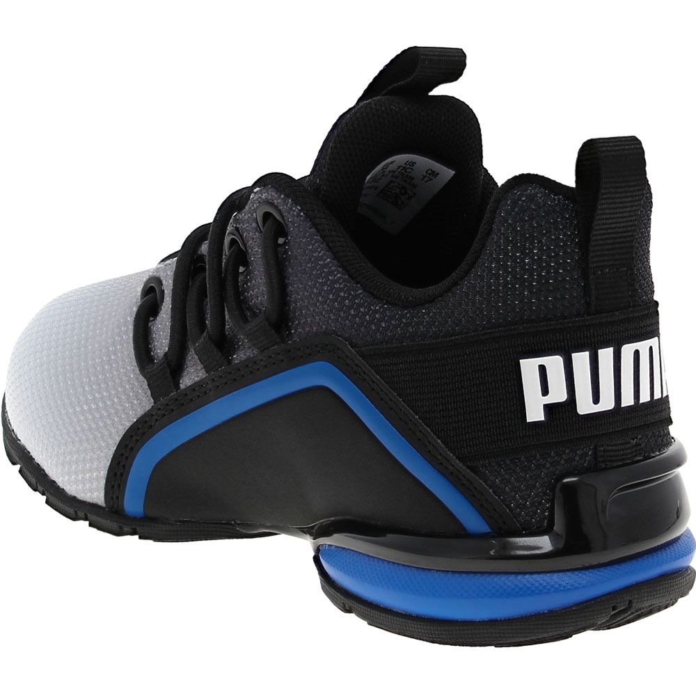 Puma Axelion Mesh Fade PS Running Shoes - Boys White Black Back View