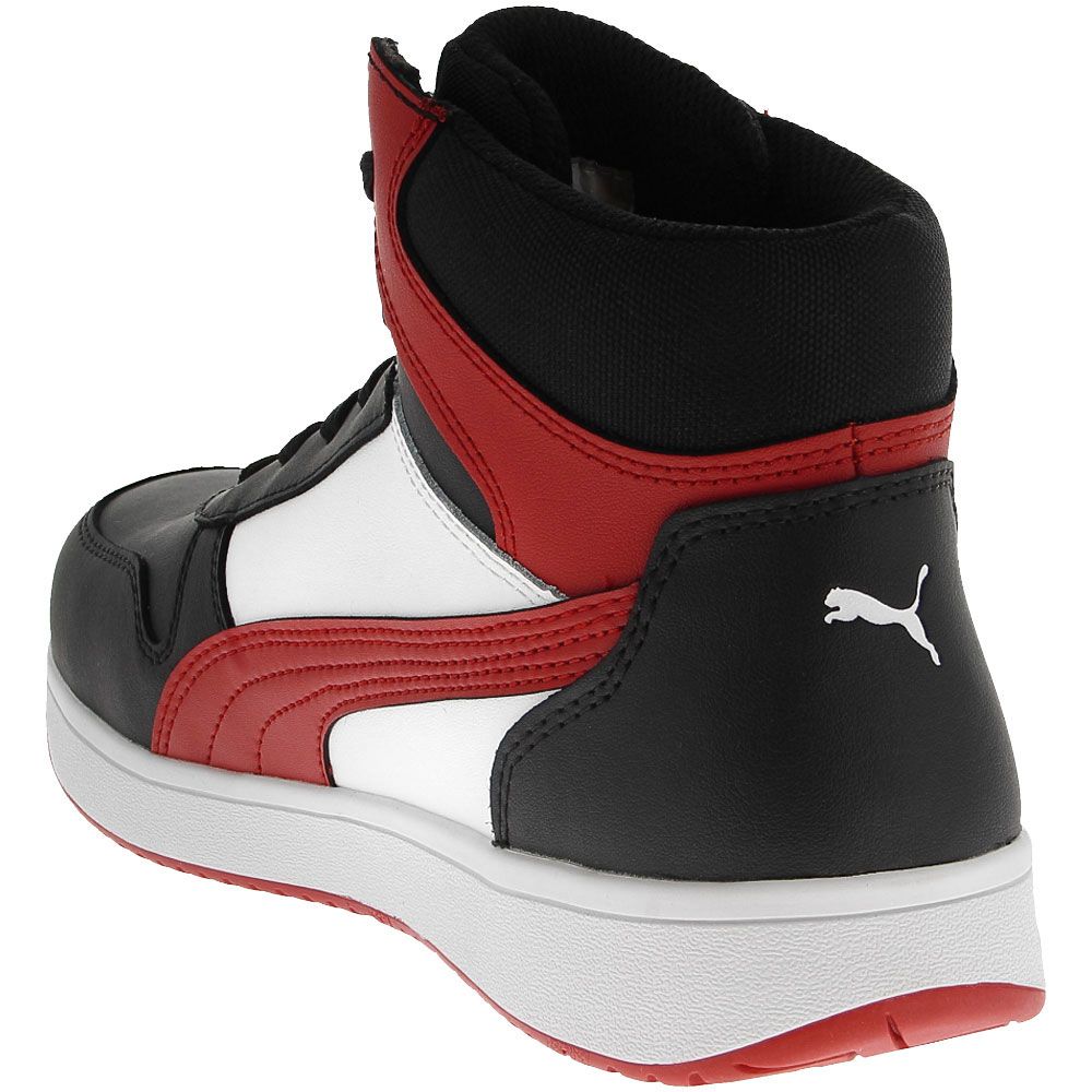 Puma Safety Frontcourt Mid Composite Toe Work Shoes - Mens Black Red Back View