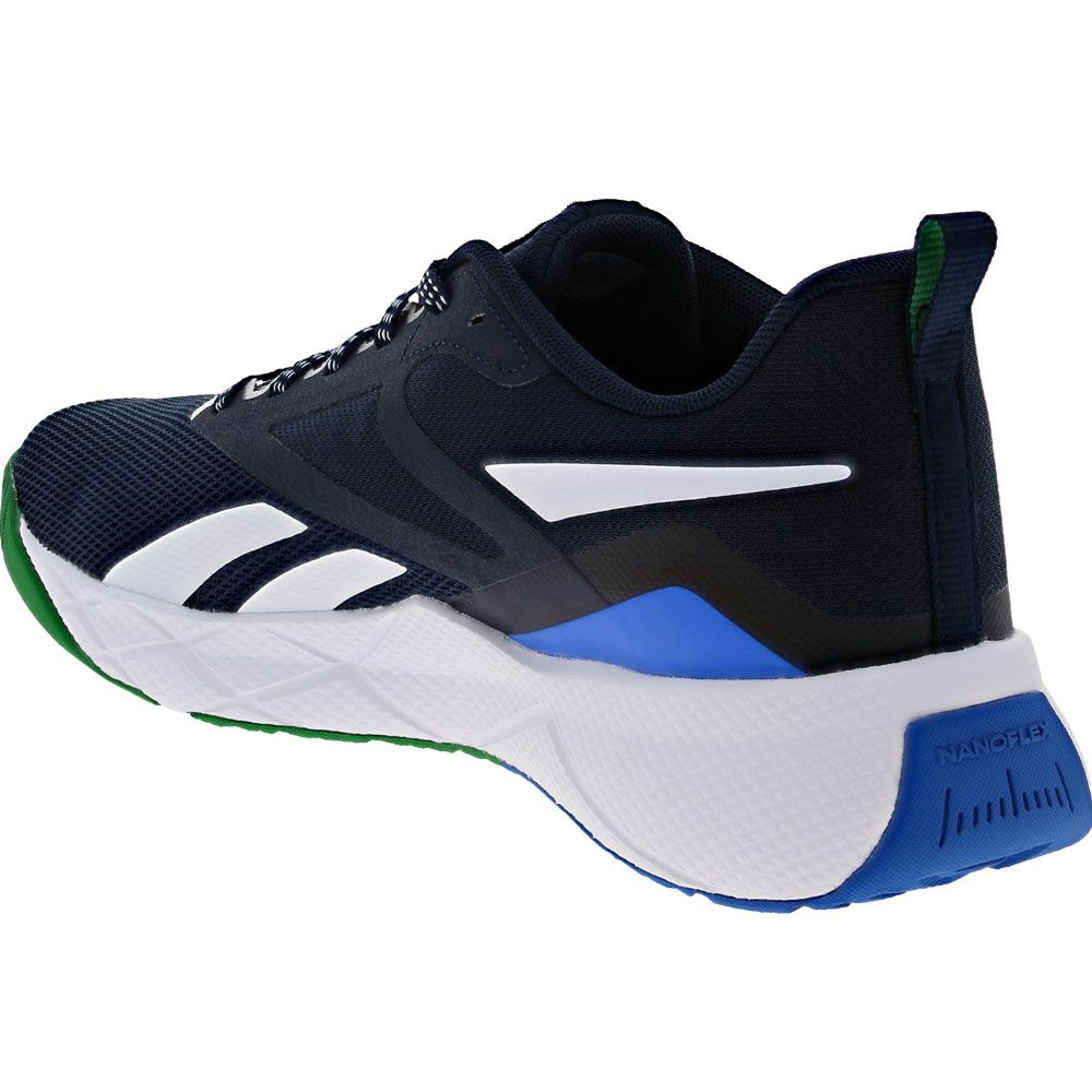 Reebok Nfx Trainer Training Shoes - Mens Navy White Green Back View