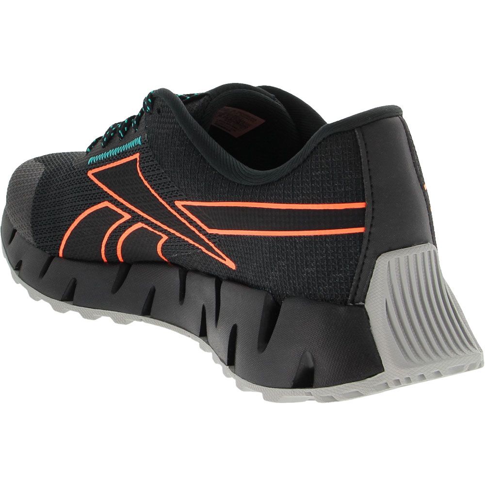 Reebok Zig Dynamica Adventure Running Shoes - Mens Black Orange Teal Back View