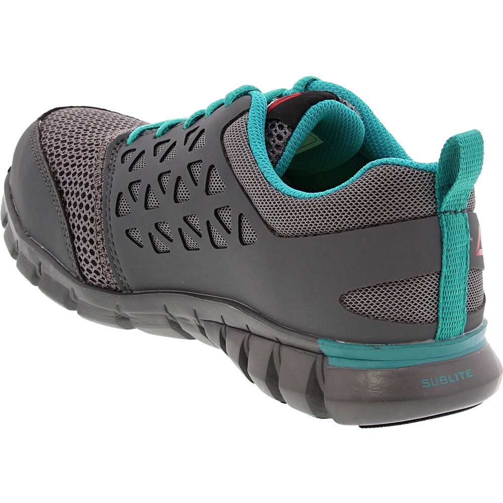 Reebok Work Sublite RB045 Womens Safety Toe Work Shoes Grey Back View