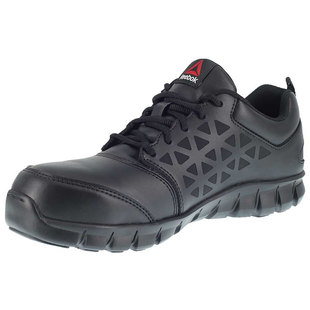 Reebok Work RB047 Women's Steel Toe Work Shoes Black Back View