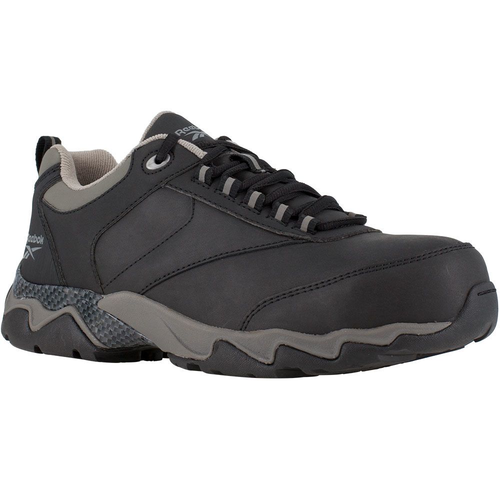 Reebok Work Rb1062 Composite Toe Work Shoes - Mens Black With Grey Trim