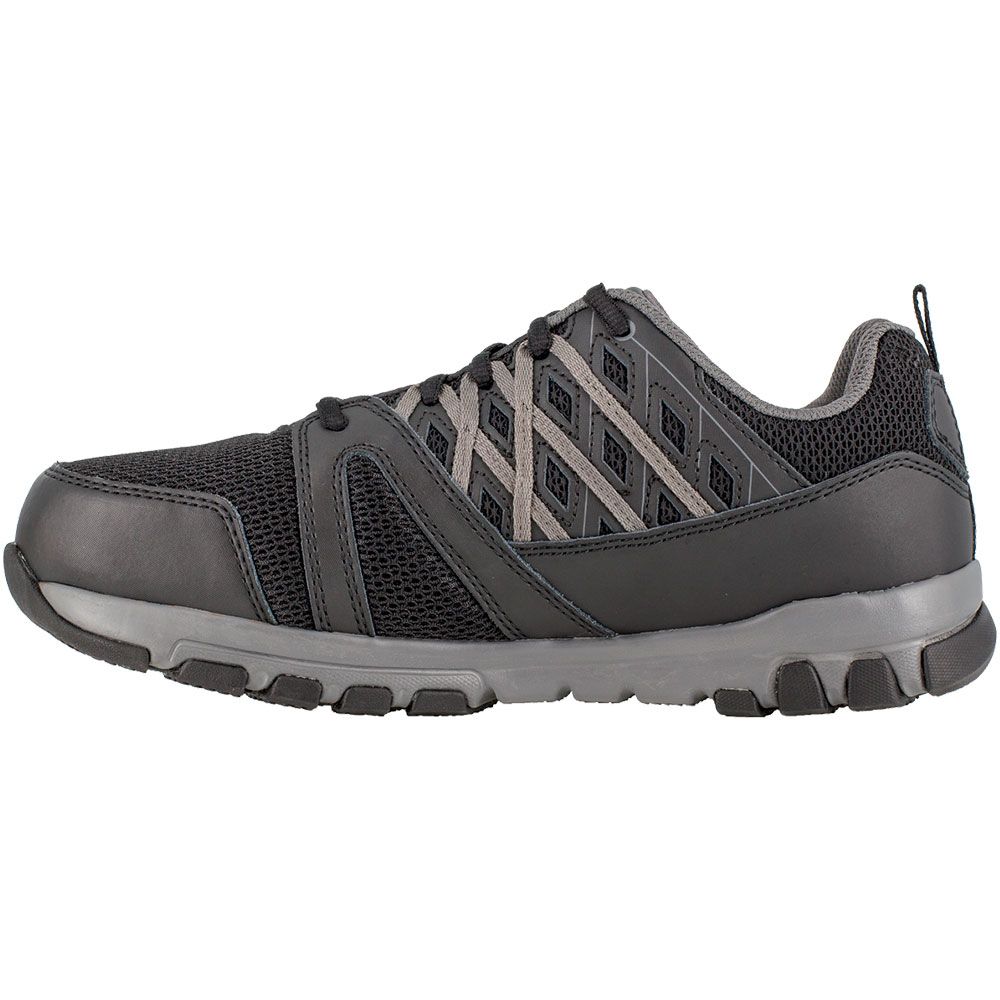 Reebok Work Rb4016 Safety Toe Work Shoes - Mens Black With Grey Trim Back View