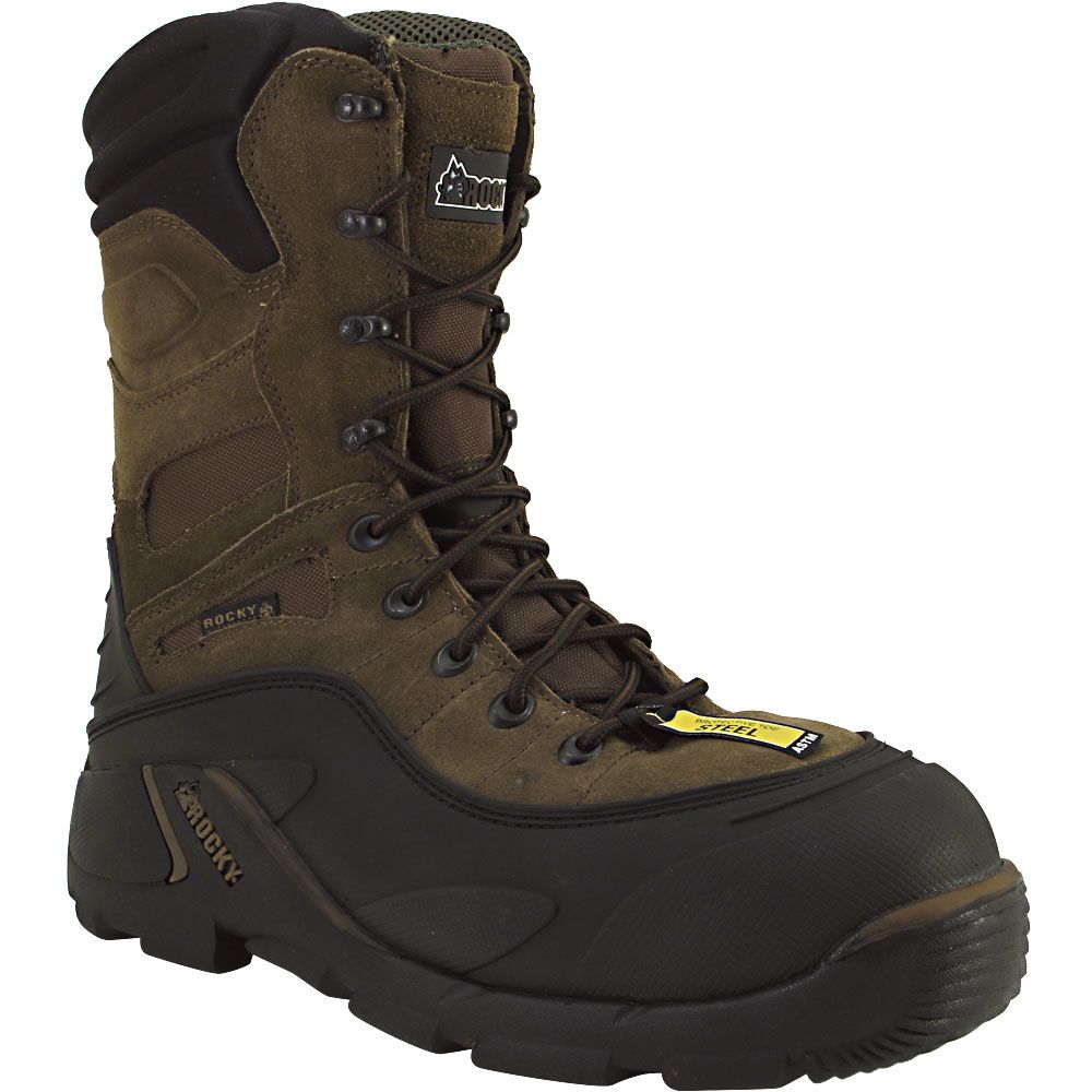 Rocky Blizzard Stalker Steel Toe Hunting Boots - Mens Brown Black