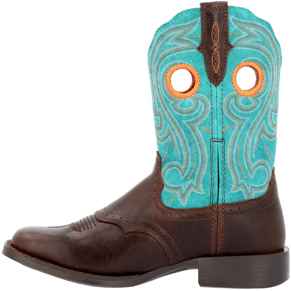 Durango Westward DRD0446 Womens Western Boots Brown Turquoise Back View