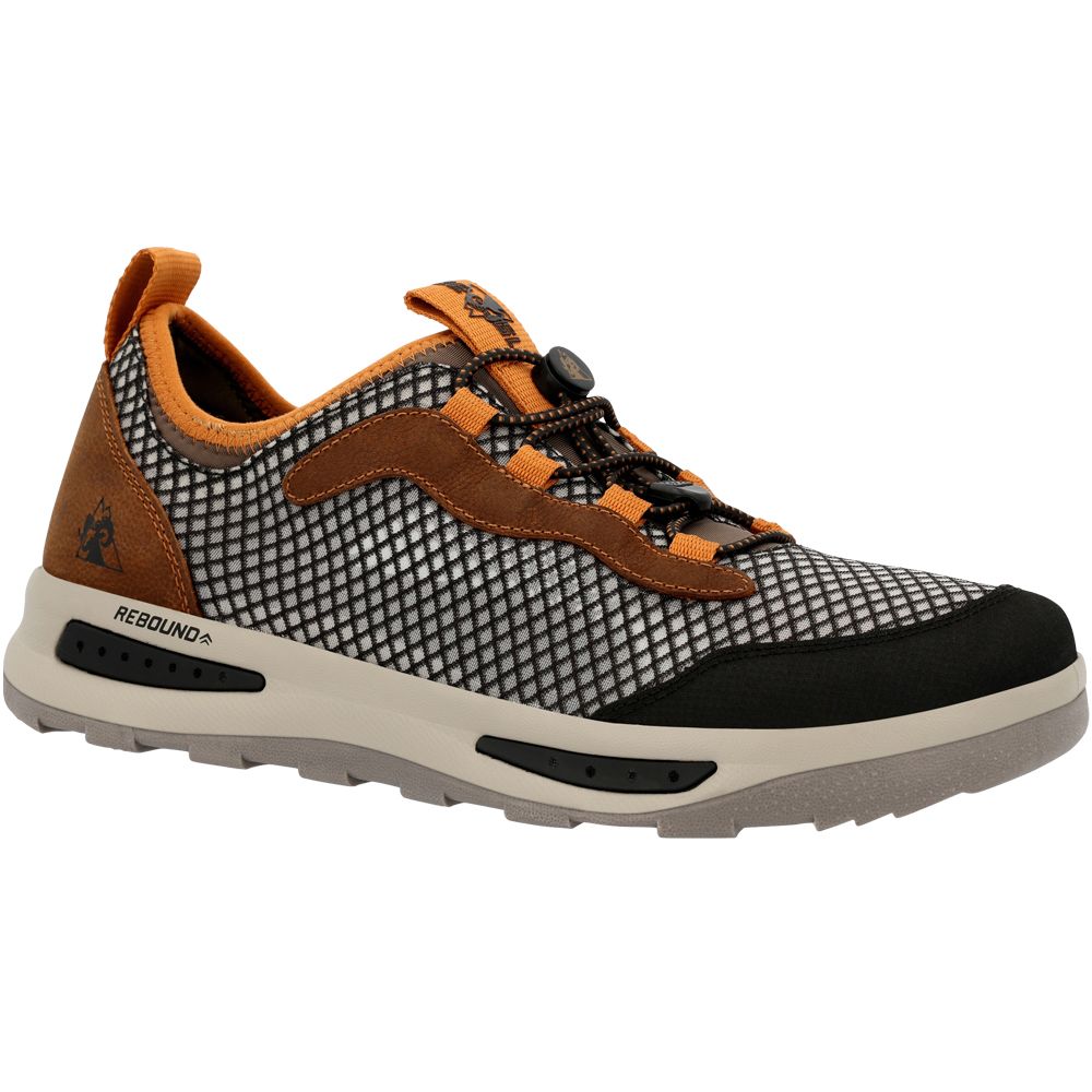 Rocky No Wake RKS0645 Hiking Shoes - Mens Black Brown Orange