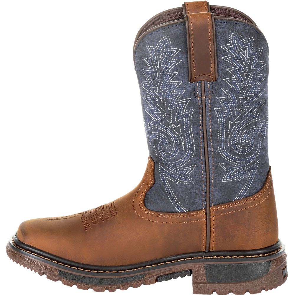 Rocky RKW0255C Western Boots - Boys | Girls Denim Brown Back View