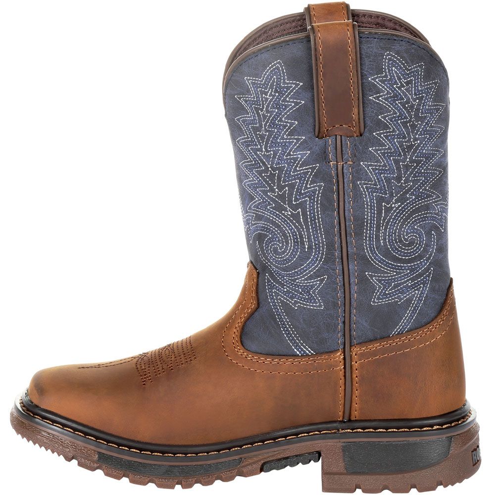 Rocky Rkw0255y Western Boots - Boys | Girls Denim Brown Back View