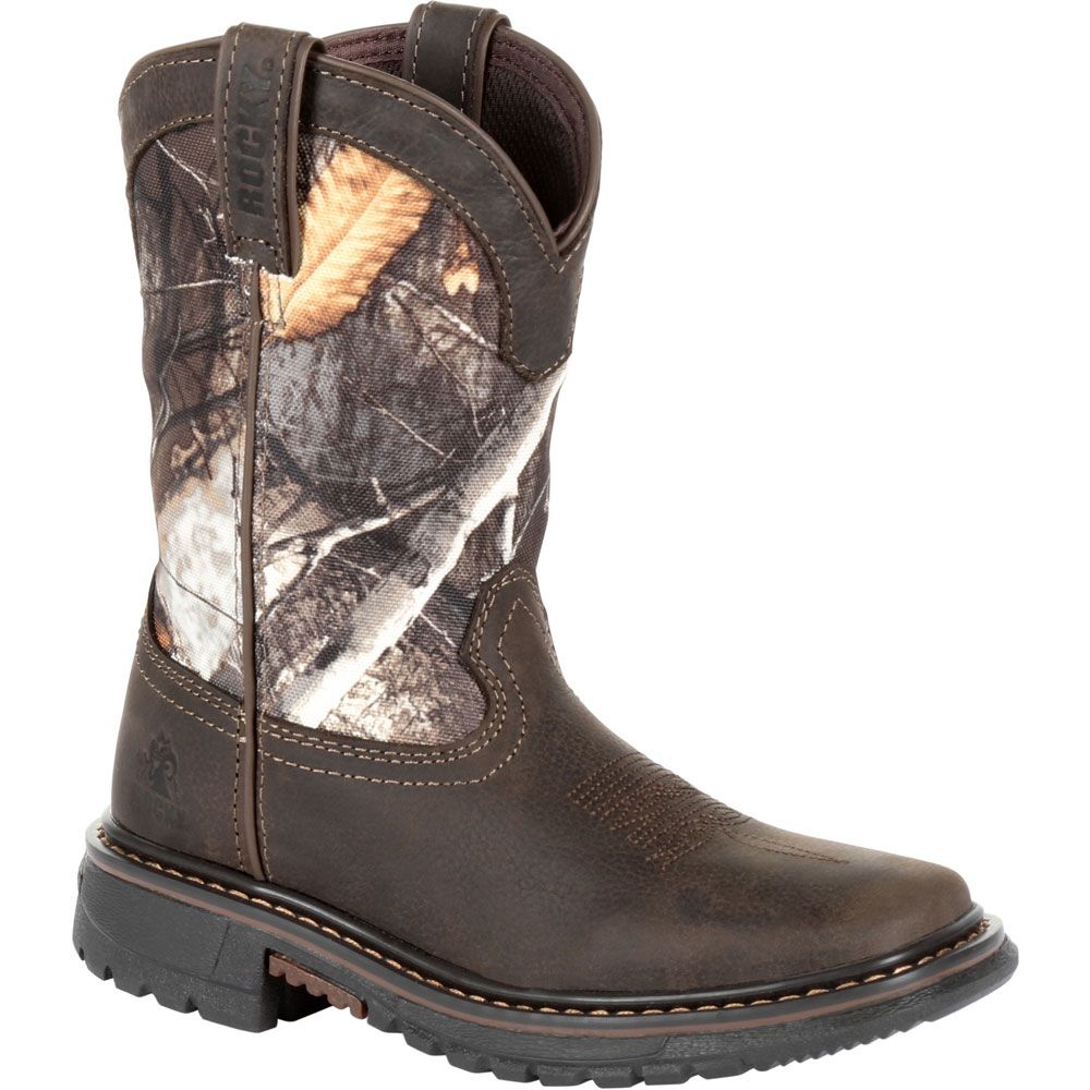 Rocky RKW0258Y Western Boots - Boys | Girls Brown Realtree Camo