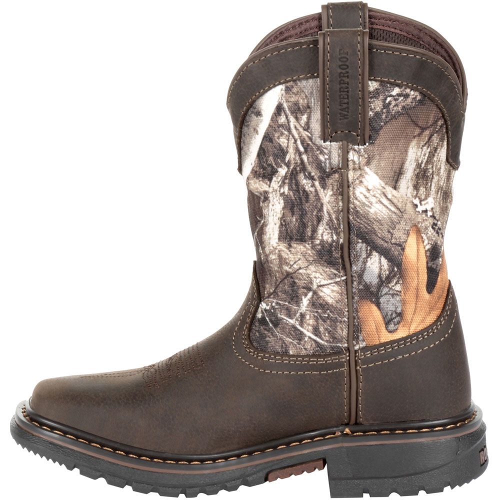 Rocky RKW0258Y Western Boots - Boys | Girls Brown Realtree Camo Back View