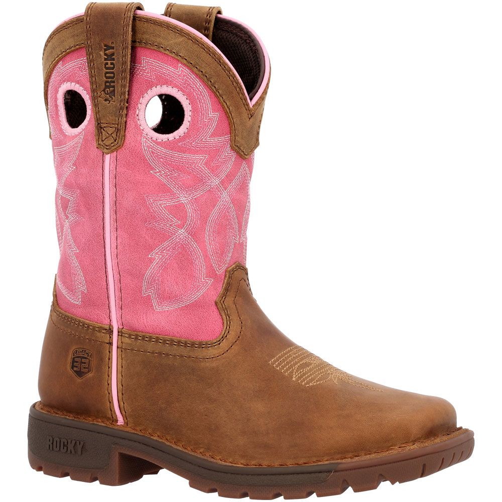 Rocky Legacy 32 RKW0387Y Big Kids Girls Western Boots Brown Pink