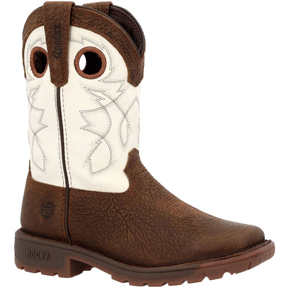 Rocky Legacy 32 RKW0388C 8" Little Kids Western Boots Dark Brown White