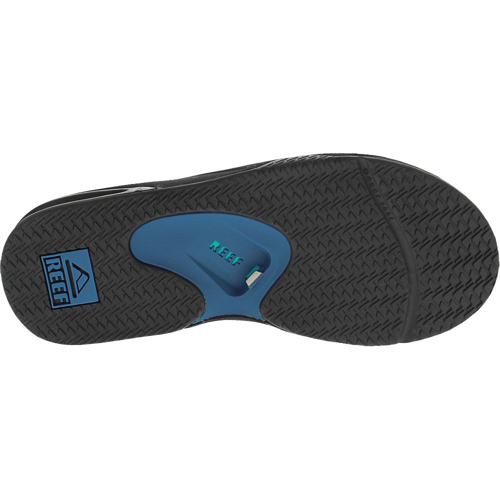 Reef Fanning Flip Flops - Mens Blue Black Sole View