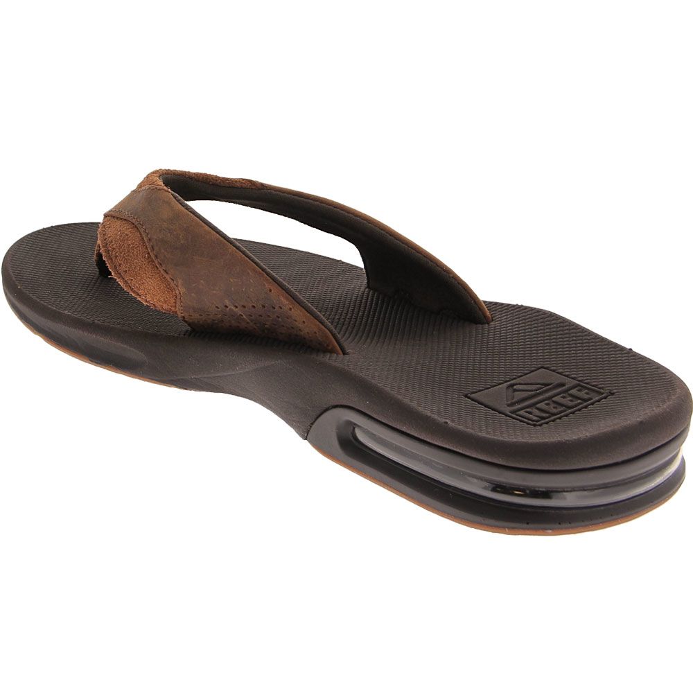 Reef Leather Fanning Flip Flops - Mens Bronze Back View