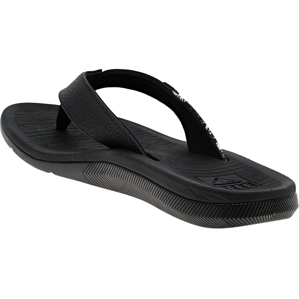 Reef Santa Ana Sandals - Womens Black White Back View