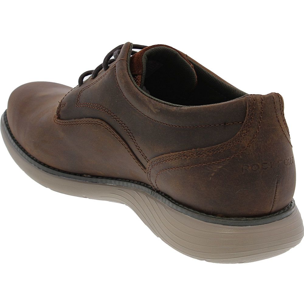 Rockport Garett Plain Toe Oxford Casual Shoes - Mens Brown Back View