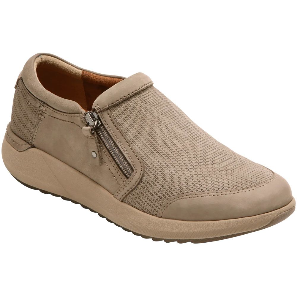 Rockport Cobb Hill Skylar Zip Slip on Womens Casual Shoes Taupe