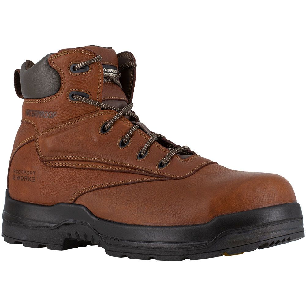 Rockport Works Rk6628 Composite Toe Work Boots - Mens Deer Tan