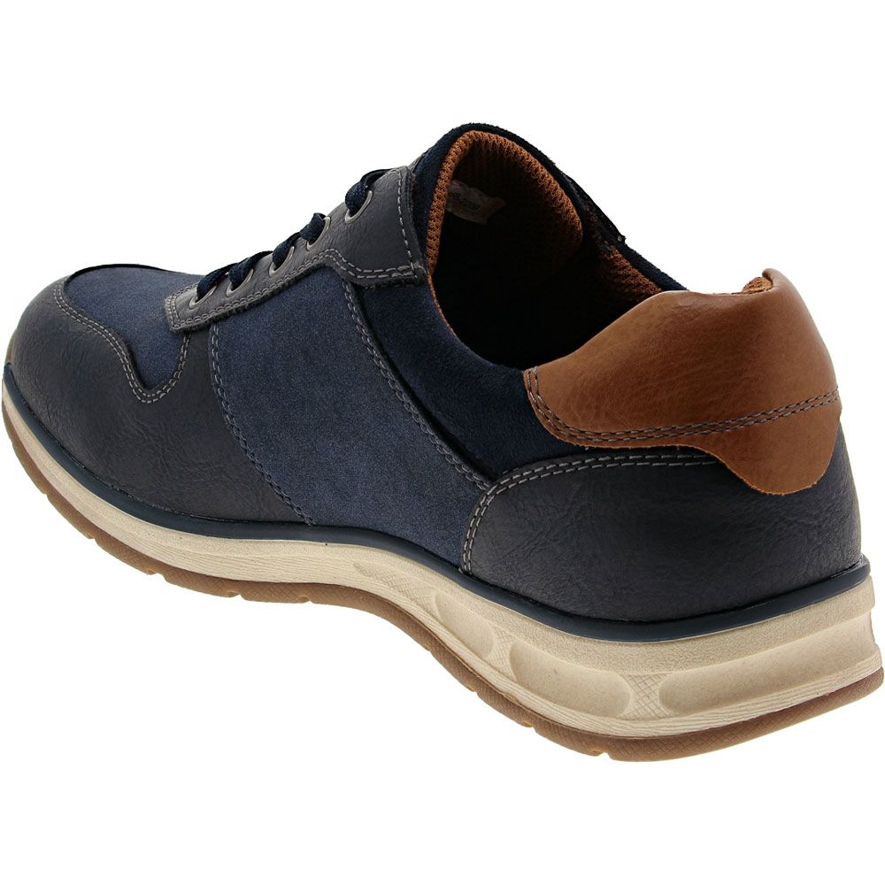 Spring Step Vincent Lace Up Casual Shoes - Mens Navy Back View