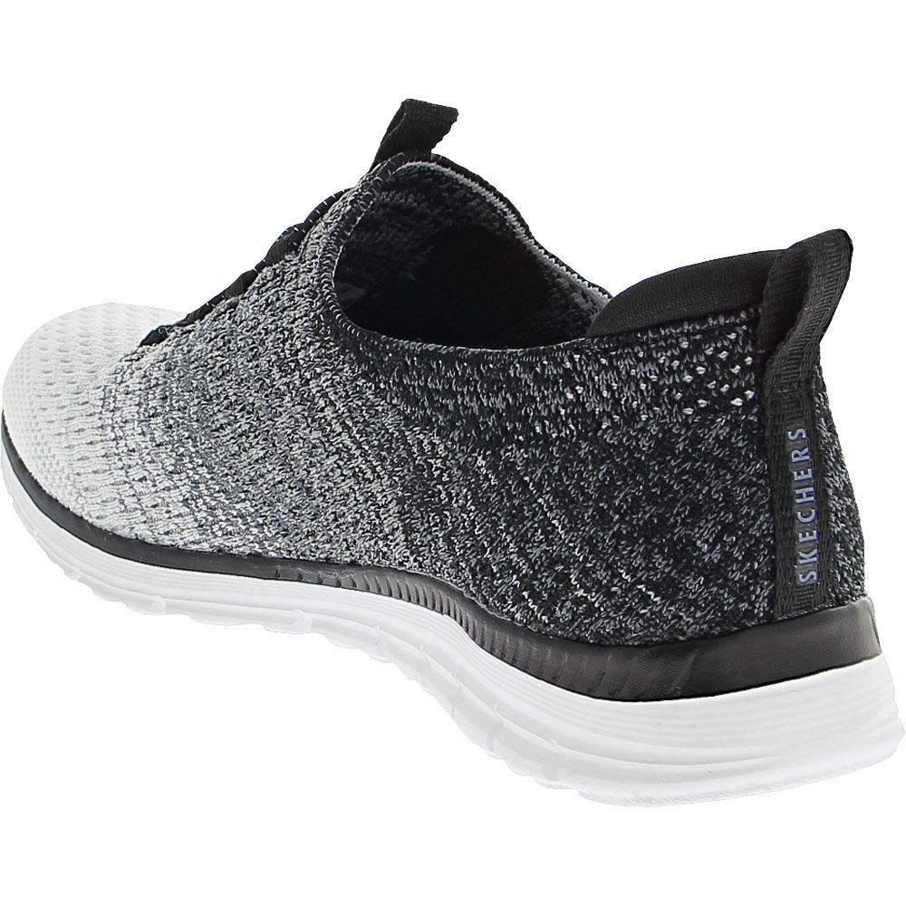 Skechers Luminate Love Struck Lifestyle Shoes - Womens White Black Back View