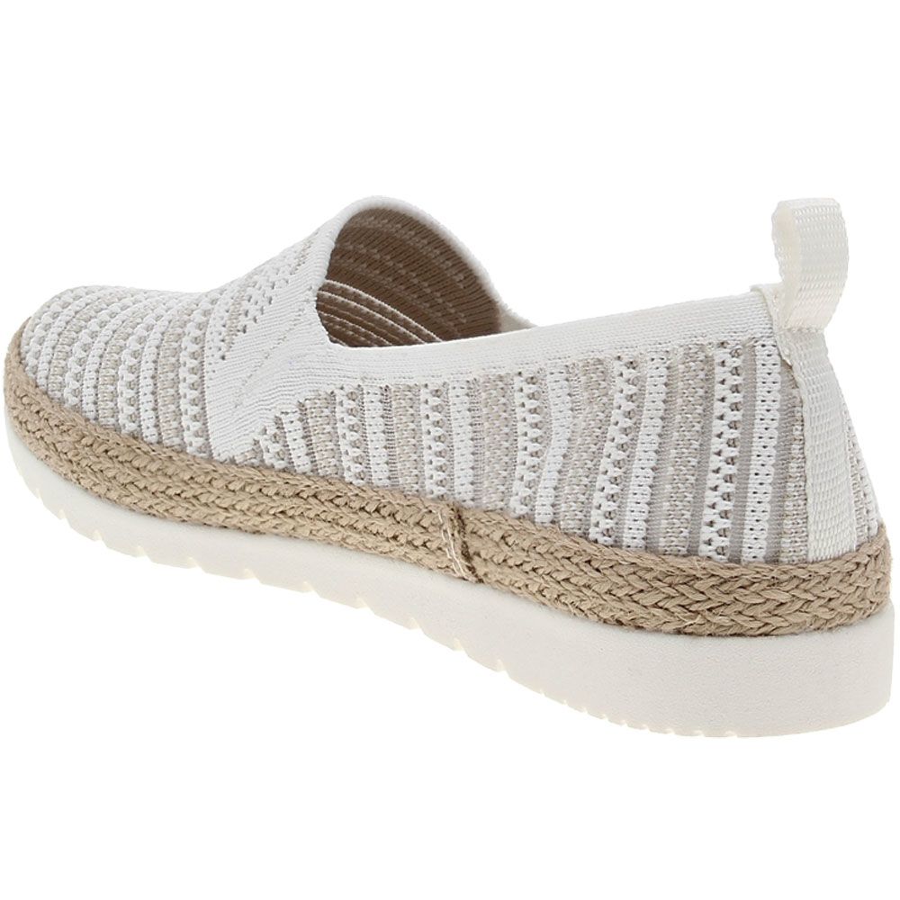 Skechers Bobs Flexpadrille 3 Moon Edge Slip on Casual Shoes - Womens White Multi Back View