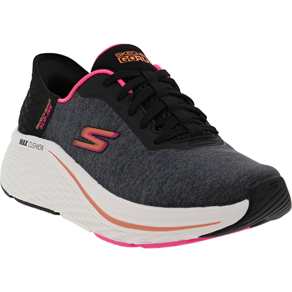 Skechers Slip Ins Max Cushion Elite 2 Prevail Walking Shoes - Womens Black Orange