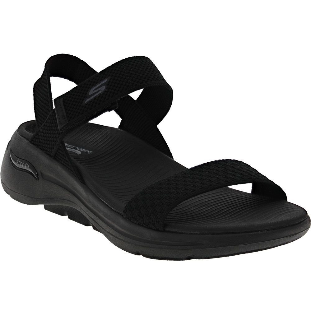 Skechers Go Walk Arch Fit Polished Sandals - Womens Black Black