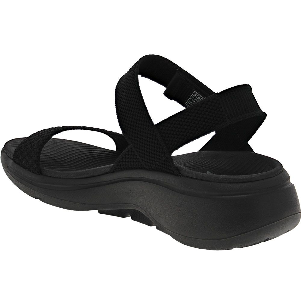 Skechers Go Walk Arch Fit Polished Sandals - Womens Black Black Back View