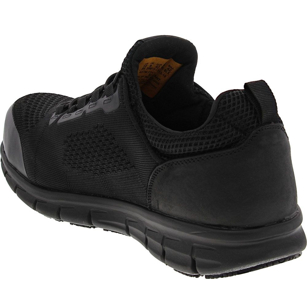 Skechers Work Omat Safety Toe Work Shoes - Mens Black Back View