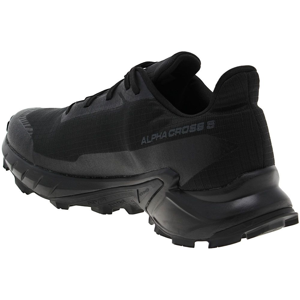 Salomon Alphacross 5 Gtx Trail Running Shoes - Mens Black Back View