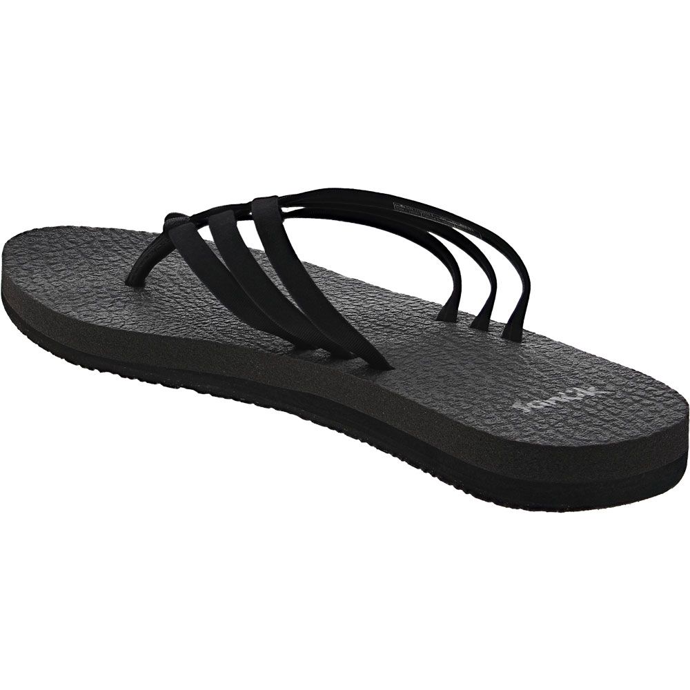 Sanuk Yoga Sandy Flip Flops - Womens Black Back View