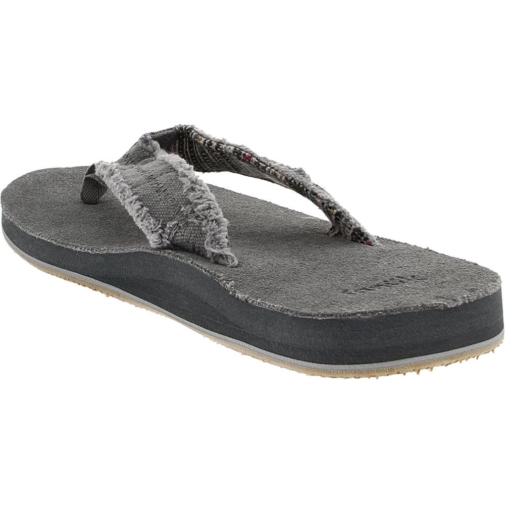 Sanuk Fraid Not Soft Top Flip Flops - Mens Grey Back View