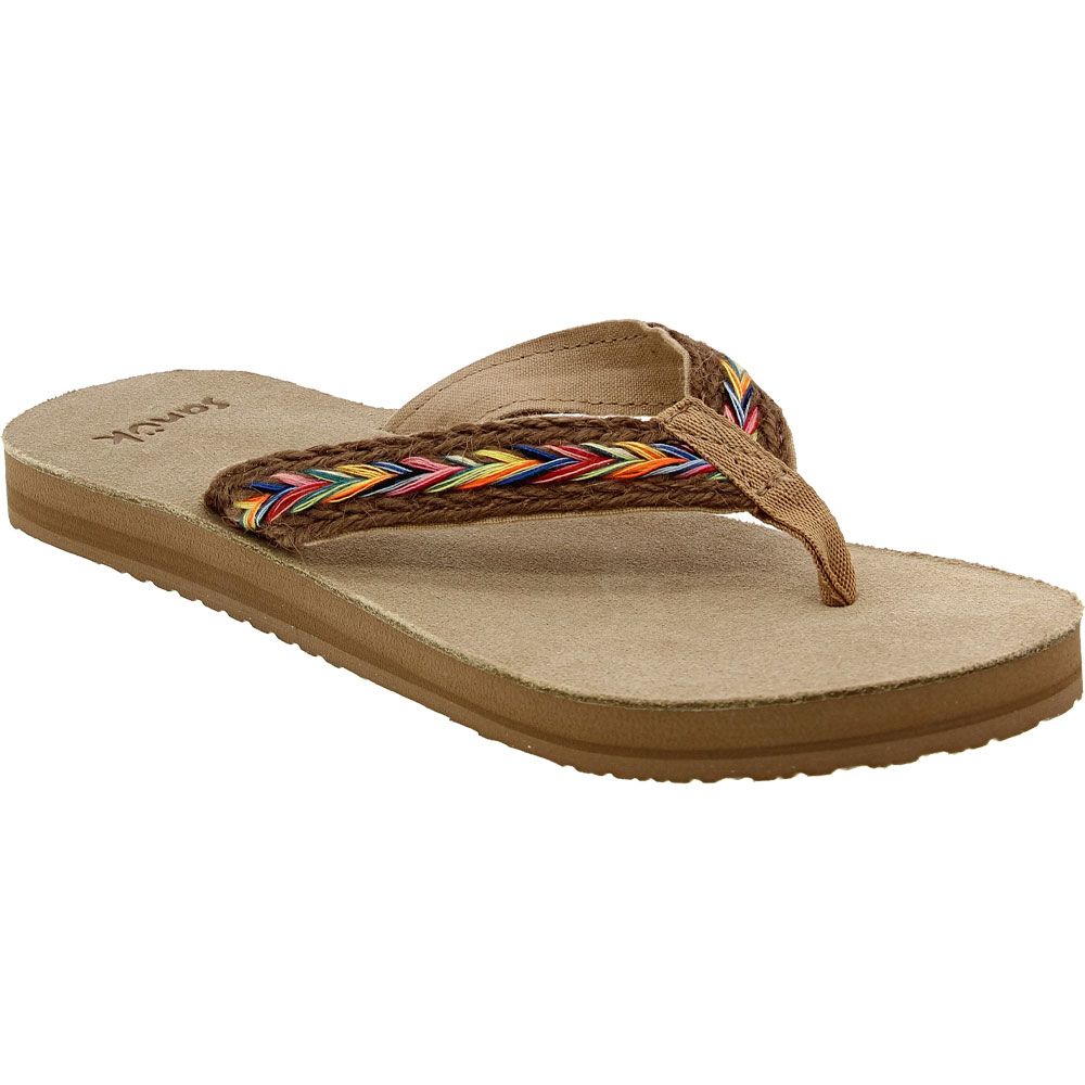 Sanuk Fraidy Hemp Flip Flops - Womens Tan