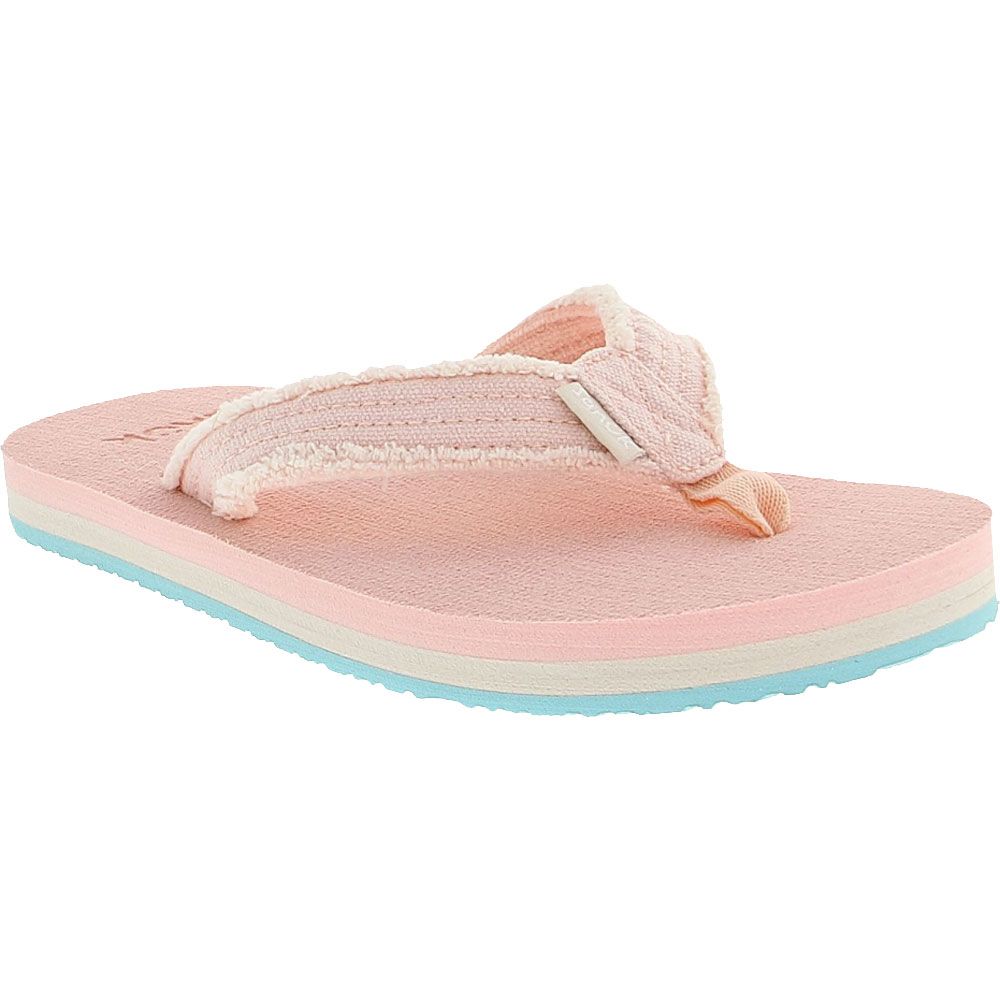 Sanuk Fraidy Stacker Girls Flip Flop Sandals Pink