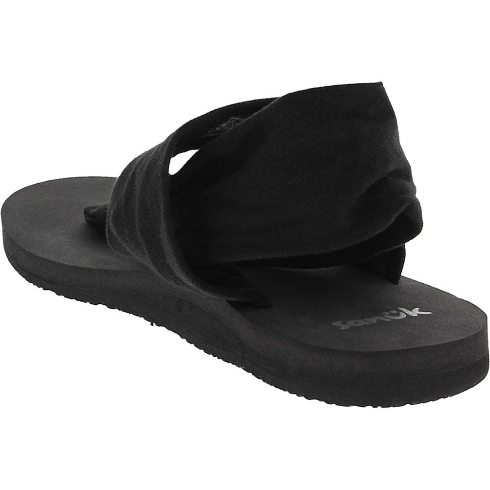 Sanuk Sling St Flip Flops - Womens Black Black Back View