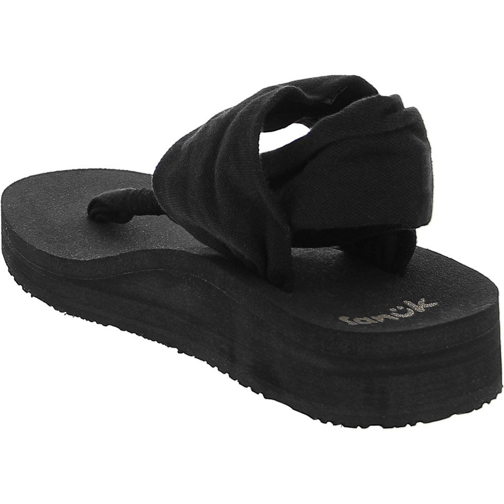 Sanuk Sling St Midform Flip Flops - Womens Black Back View