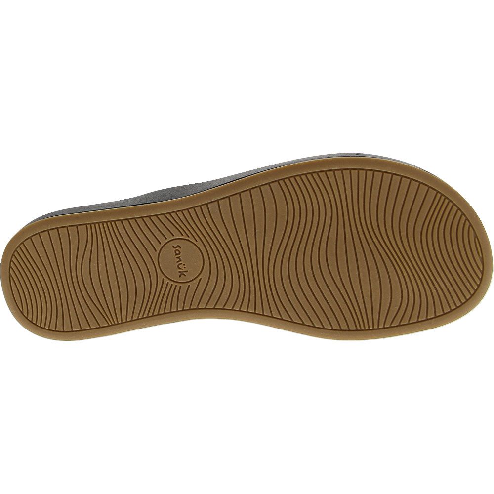 Sanuk Cosmic Yoga Mat Flip Flops - Womens Black Sole View