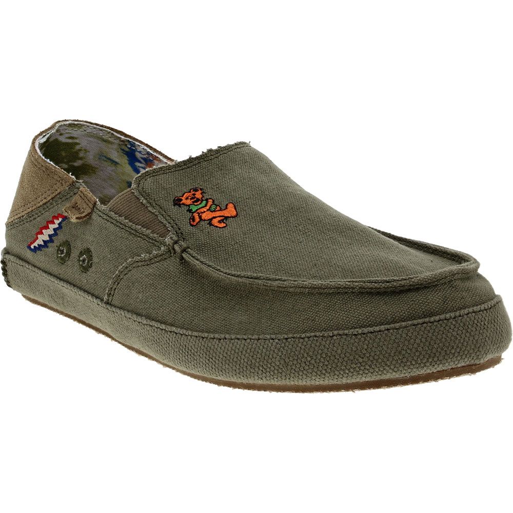 Sanuk Twinny ST X Grateful Dead Slip On Casual Shoes - Mens Olive