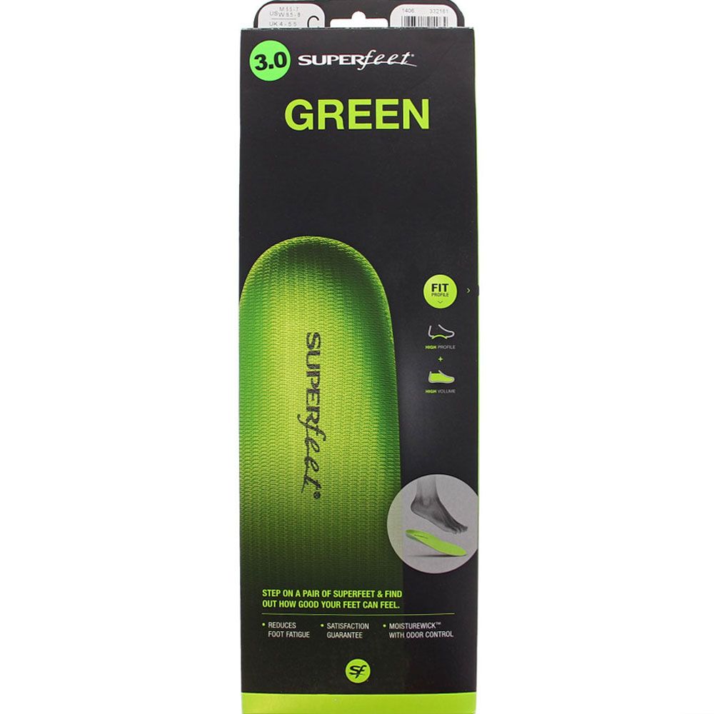 Superfeet Green All-Purpose Support High Arch 1400 Green View 3